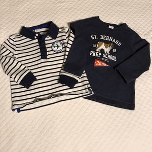 EUC Janie & Jack Aviator Rugby & Dog Long-sleeve T